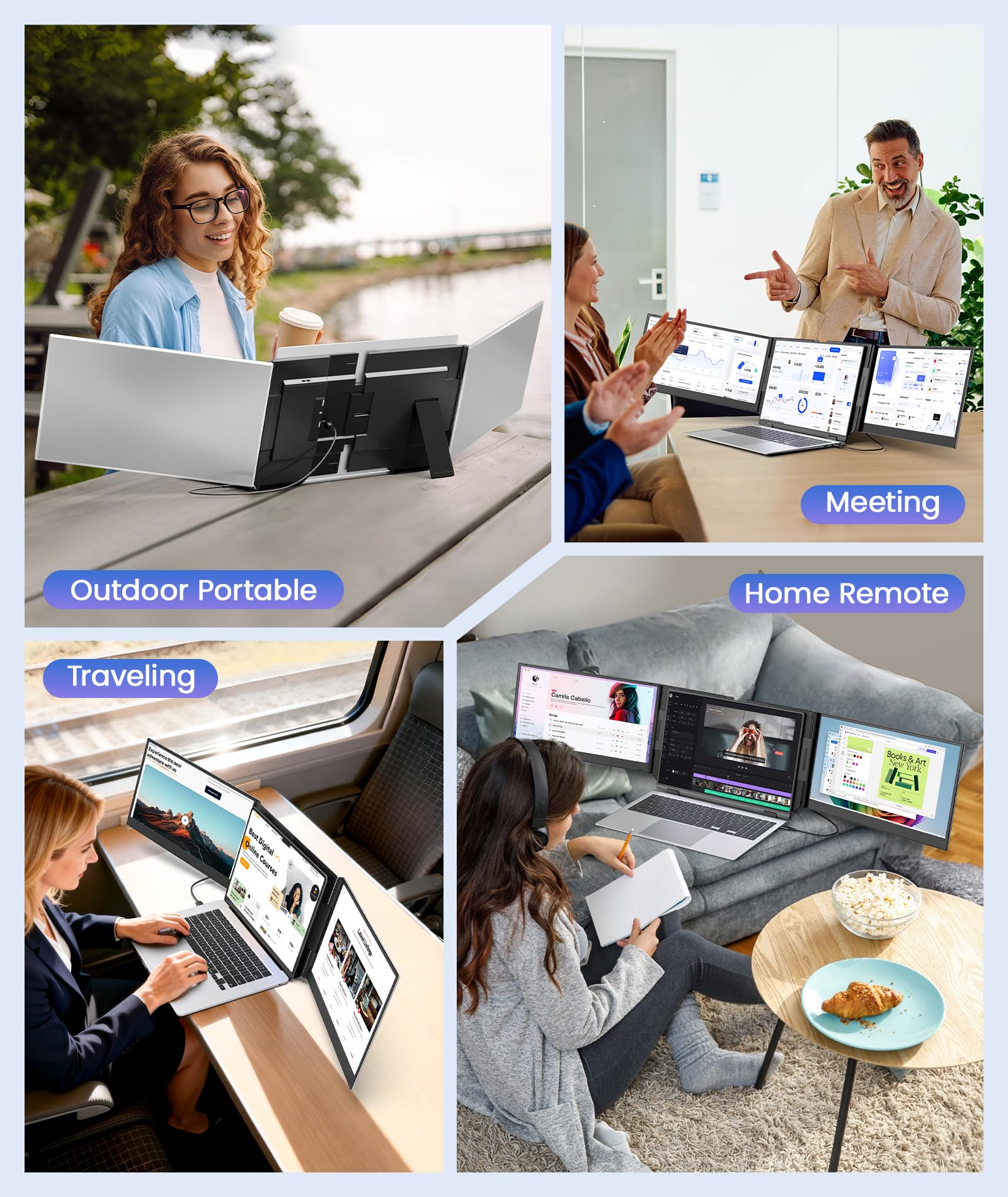 15.6" Triple Portable Monitor 1080P FHD IPS USB-C