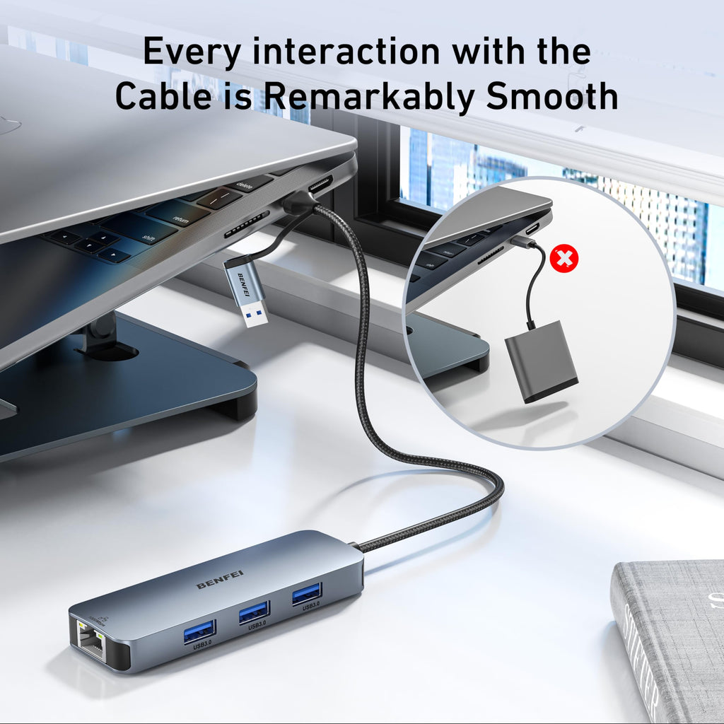 Adaptador Ethernet Gigabit USB-C con Hub USB 3.0 de