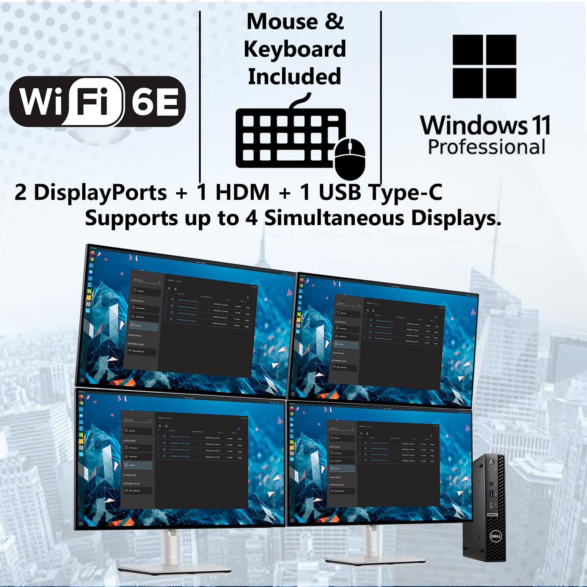 14th Gen Core i3-14100T Mini PC 16GB 512GB WiFi