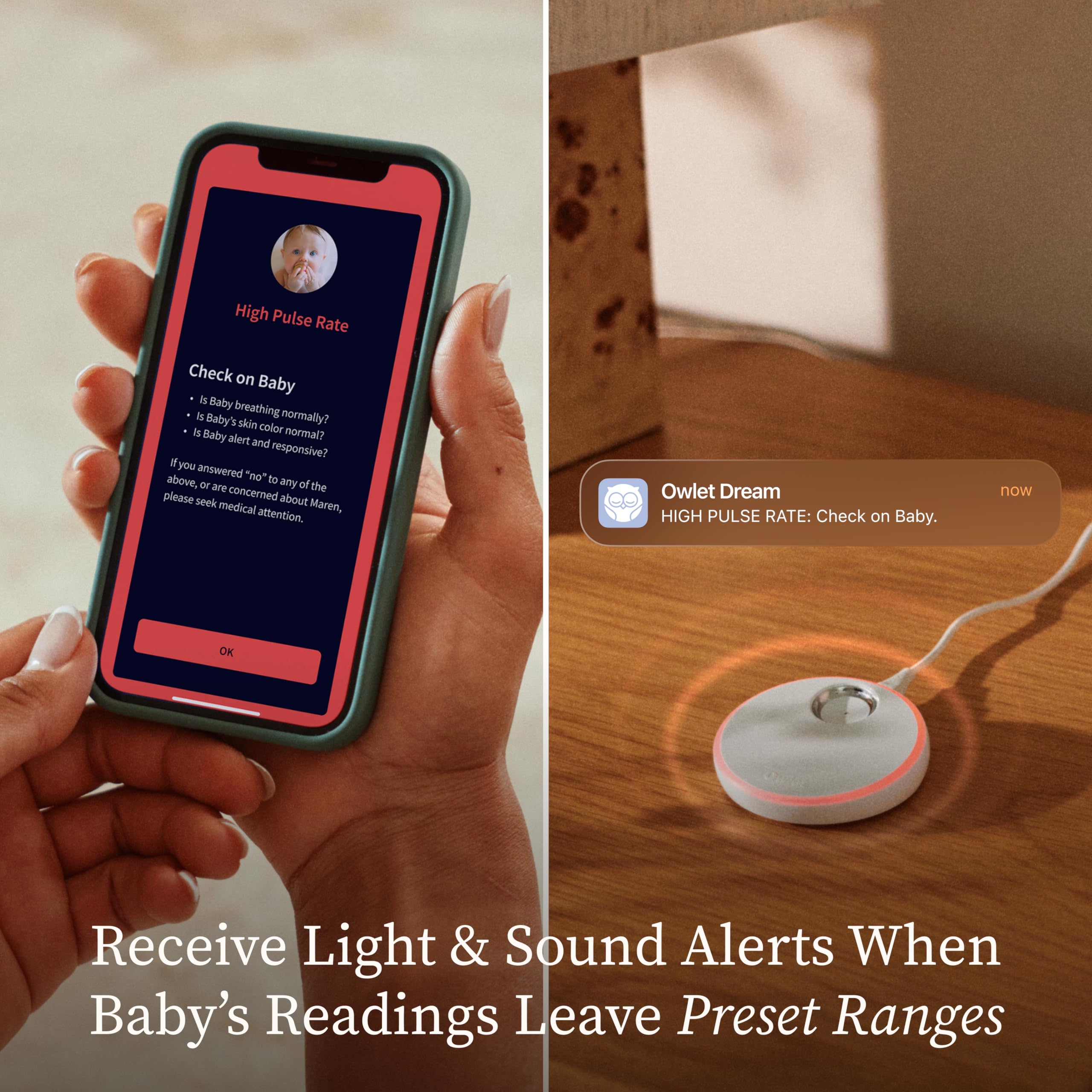 Smart Baby Monitor with Heart Rate Oxygen Sleep Tracking