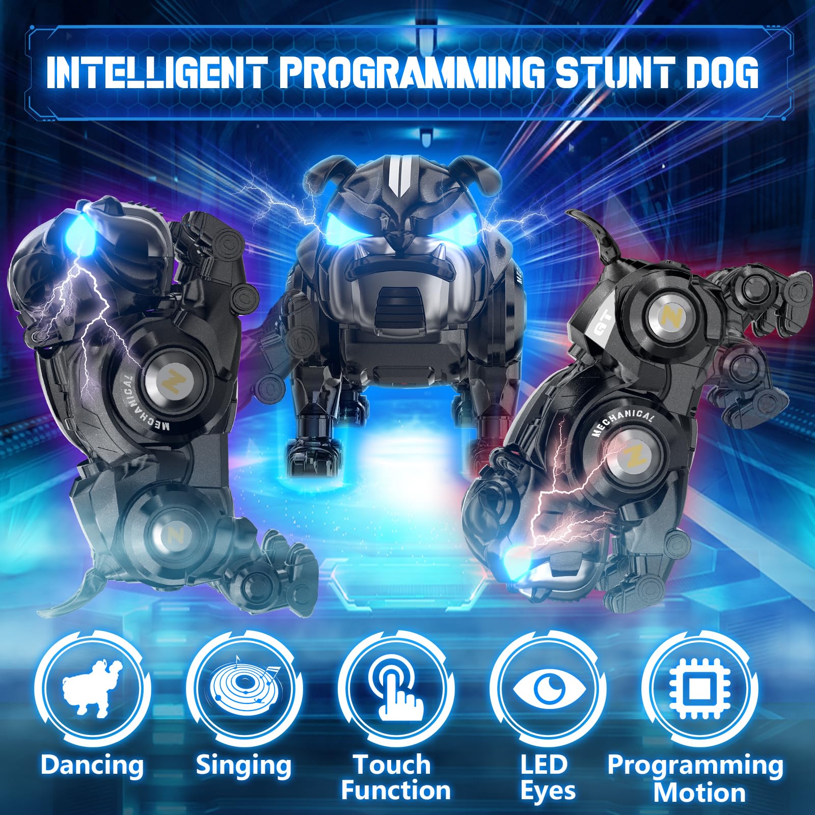 Interactive Remote Control Robot Dog with Singing and Dancing Features