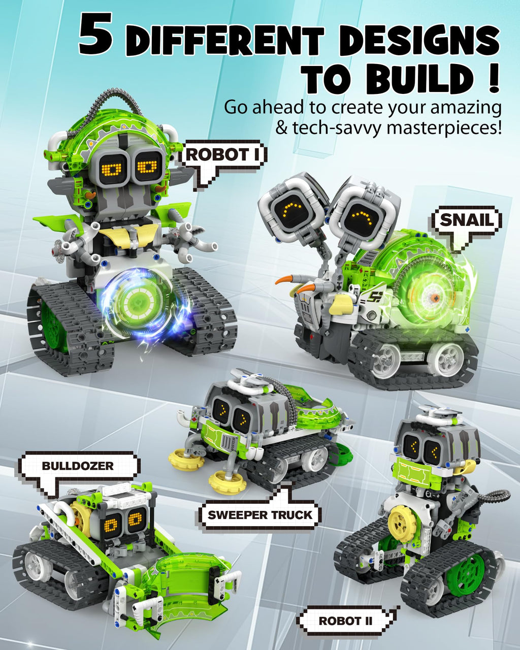 Opmind 5-i-1 STEM AI-robotbyggsats