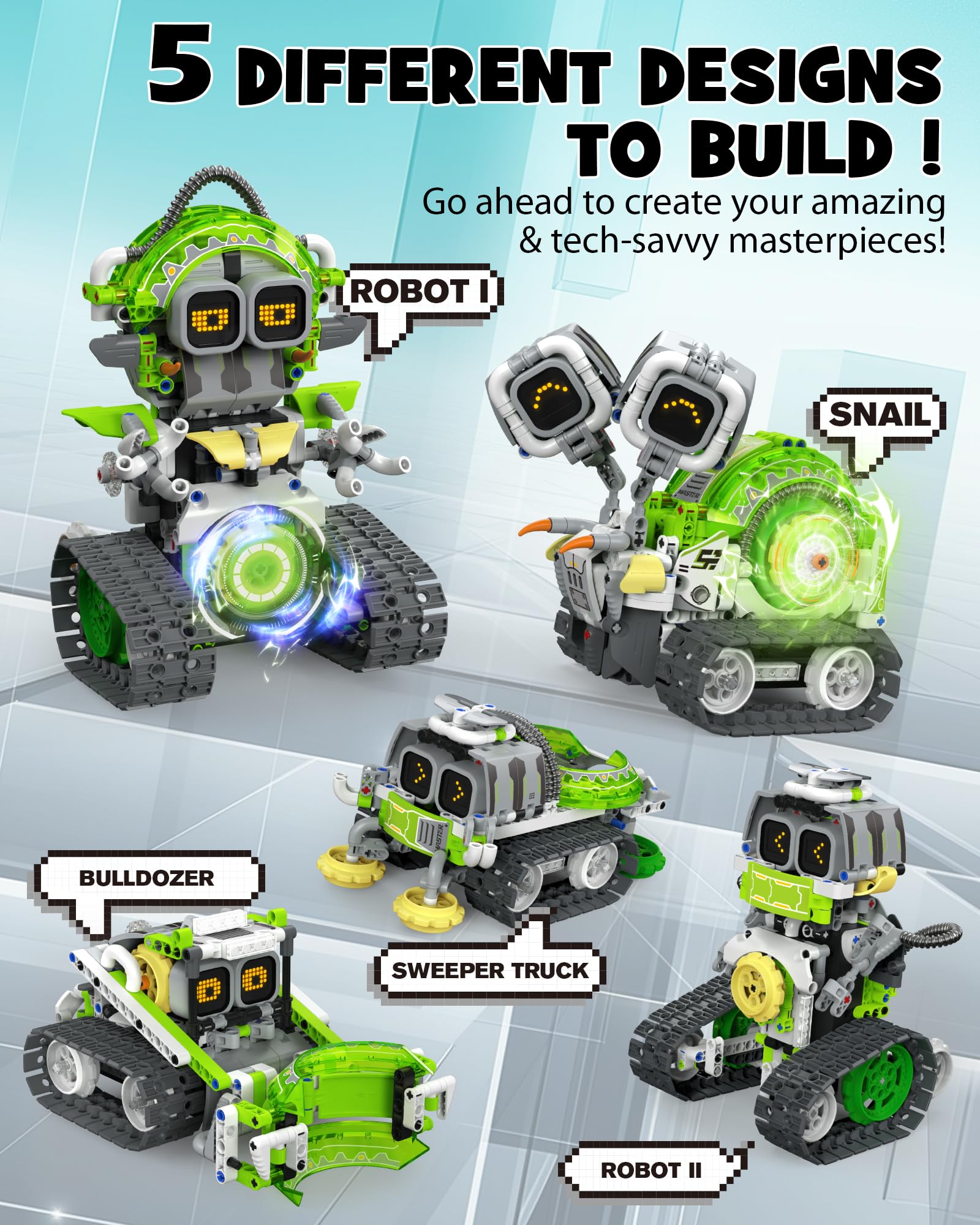 Opmind 5-i-1 STEM AI-robotbyggsats