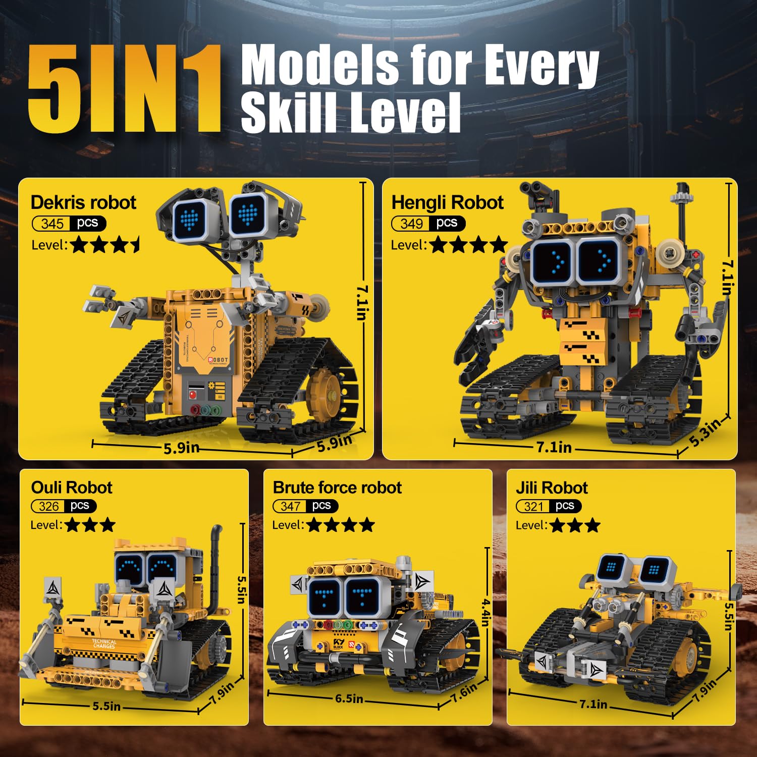 STEM Robot Building Kit for Boys Teens Educational 5-in-1 Robotics