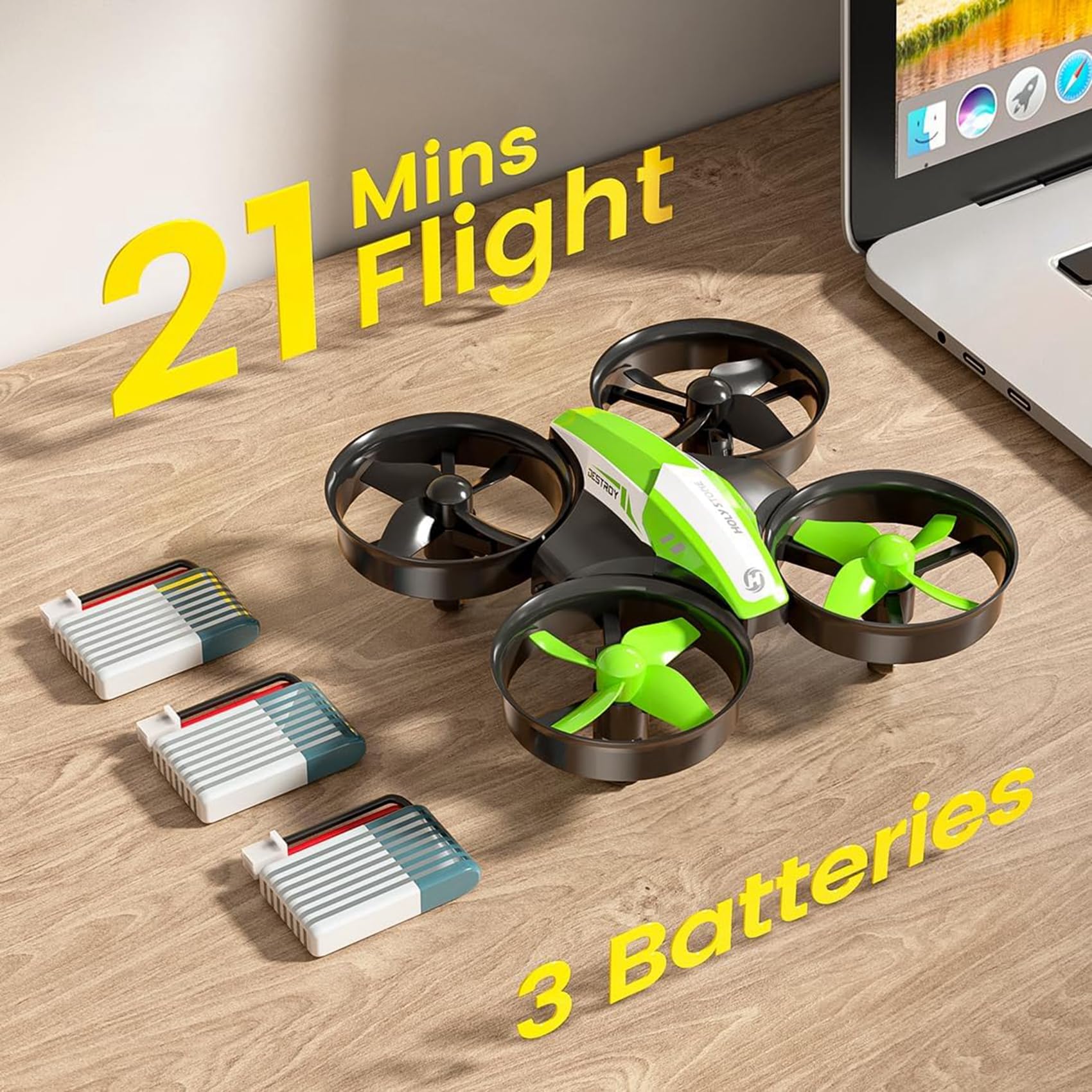 Holy Stone Mini Drone for Kids and Beginners, Indoor Outdoor Quadcopter Plane for Boys Girls with Auto Hover, 3D Flips, 3 Batteries, Headless Mode, Great Easter Gift Toy for Boys and Girls, HS210 Green