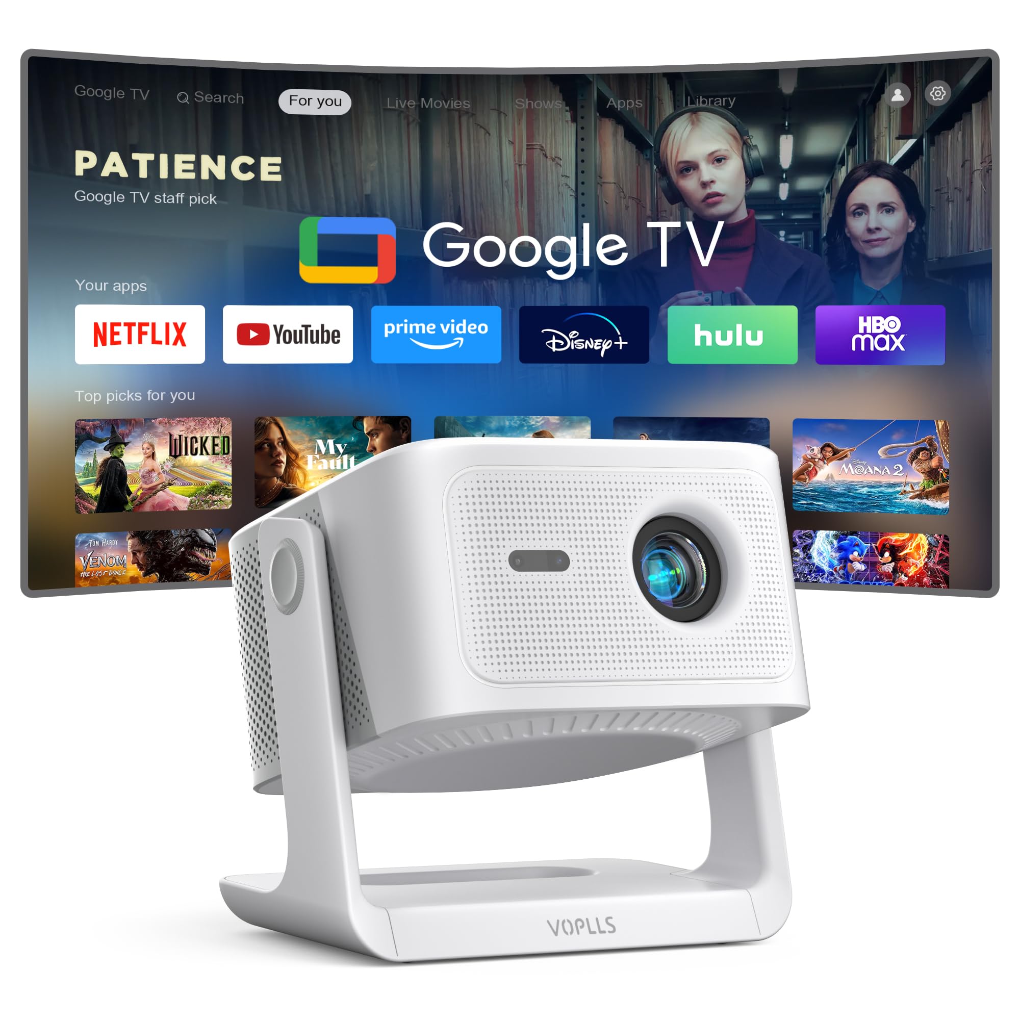 4K Smart Projector Google TV Auto Focus VOPLLS G3