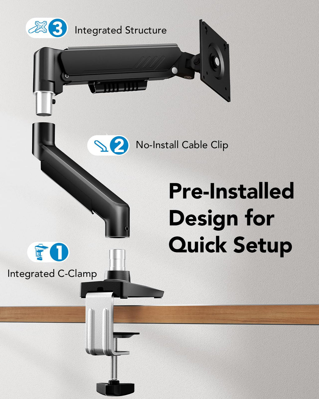 2-in-1 Laptop Mount with Tray HNSS40B