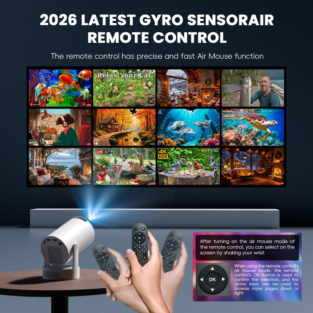 Proyector Mini Portátil 4K HDR con WiFi 6 Bluetooth