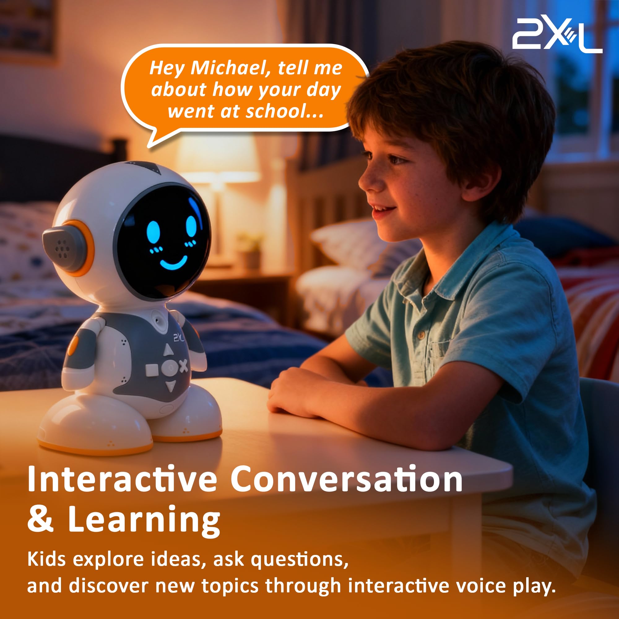 2XL Interactive Robot Toy for Kids – Smart Learning Games, Stories, Quizzes & 40+ Languages | Voice Interaction, Parental Controls & Safe AI Technology