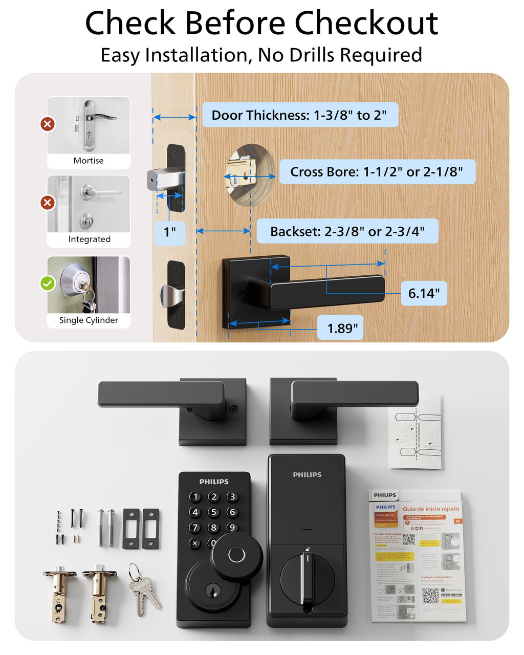 WiFi Keypad Smart Door Lock mit Griff 4200 Serie