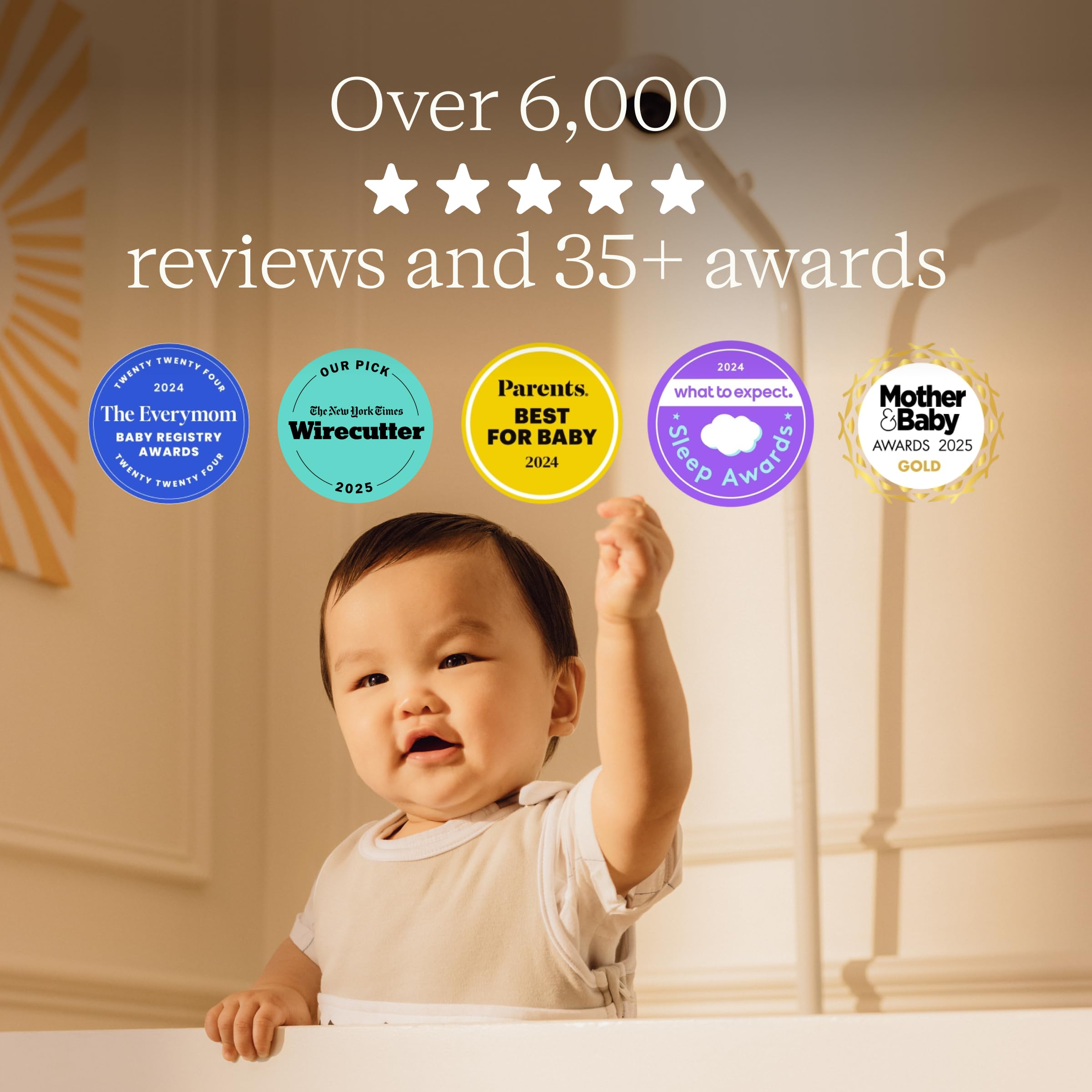 Nanit Pro Smart Baby Monitor - Camera & Floor Stand - 1080p Wi-Fi Video Camera, 2-Way Audio, See Your Baby from Anywhere, Sound/Motion/Cry Notifications, Night Vision