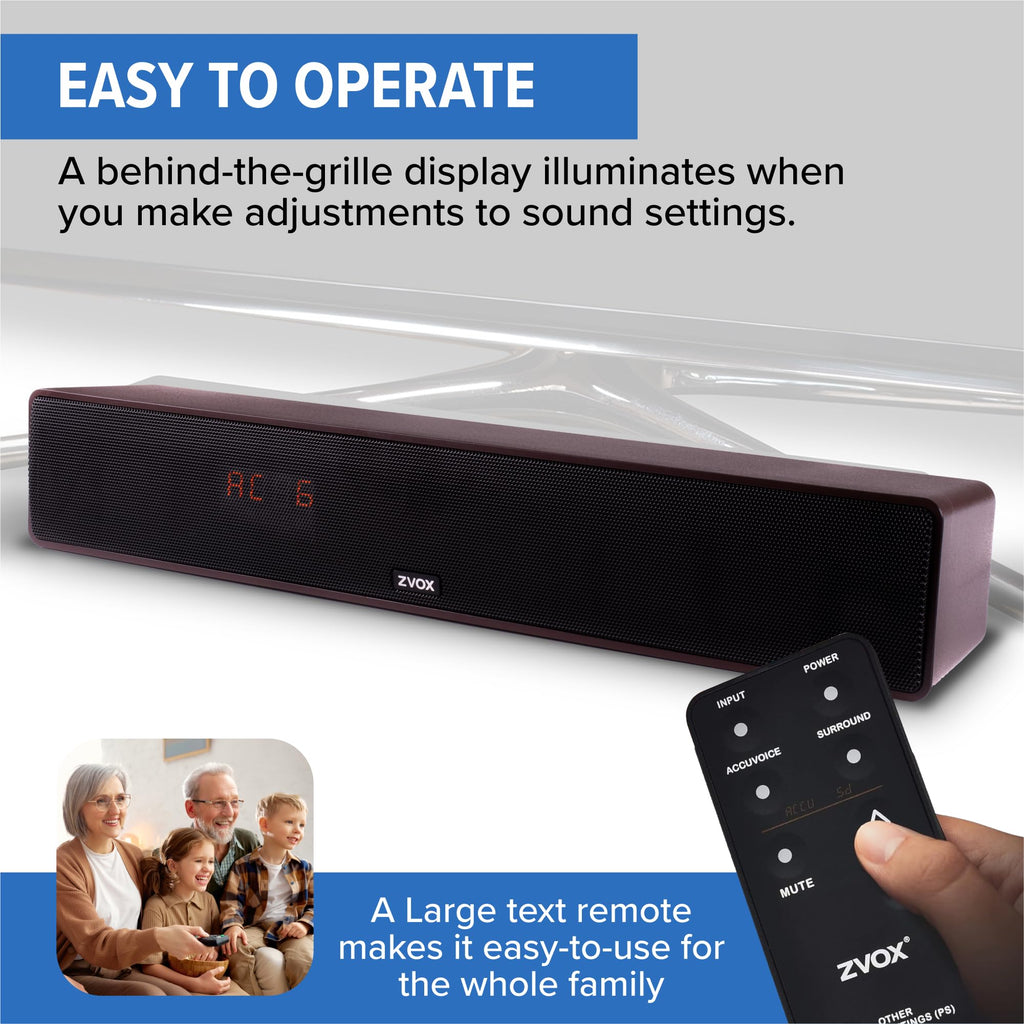 ZVOX Dialogue Clarifying Sound Bar with Hearing Tech