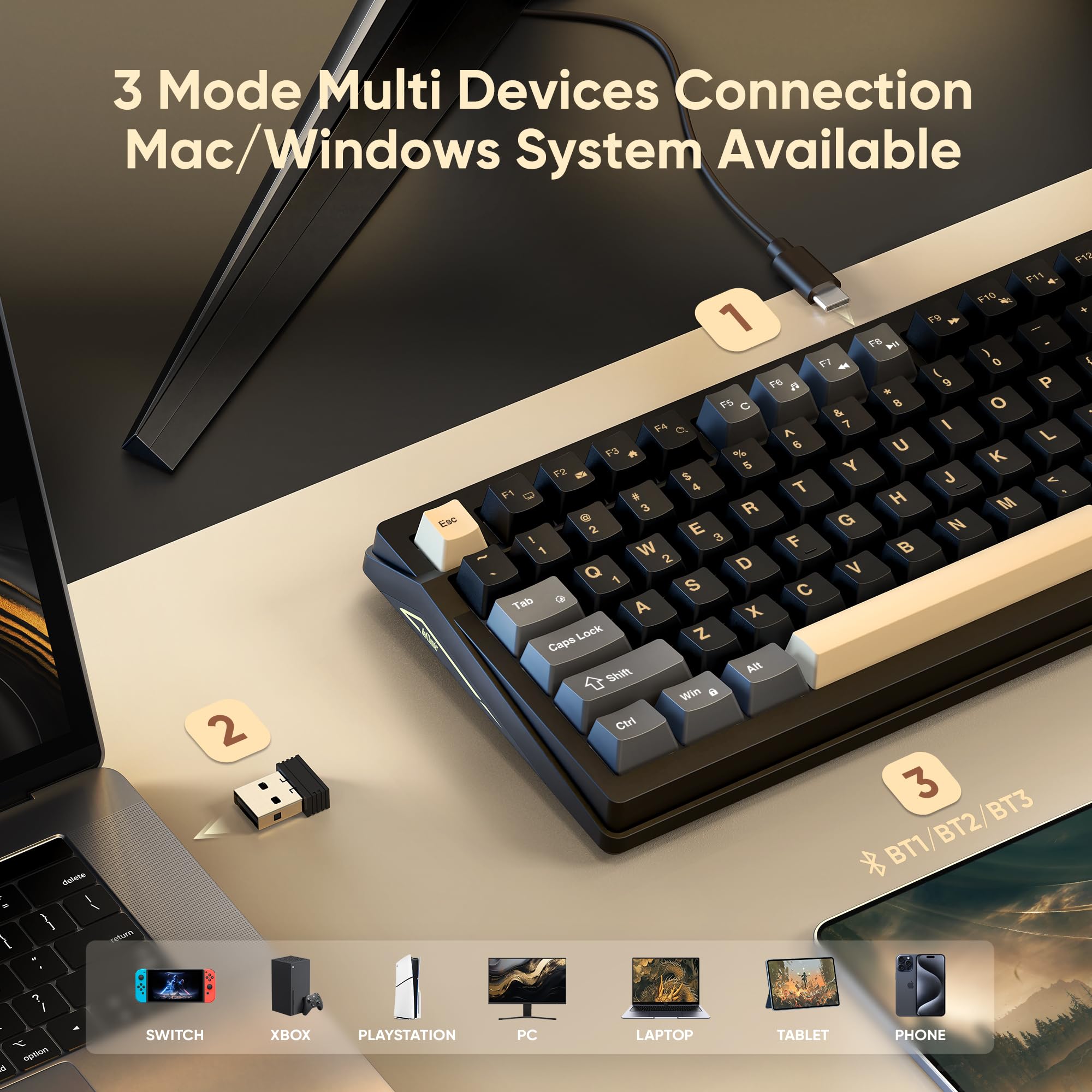 Teclado Mecánico Inalámbrico K95 con Pantalla TFT y Perilla