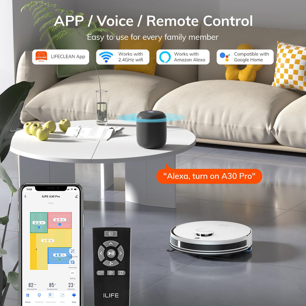 Robot Vacuum and Mop A30 Pro LiDAR Navigation 5000Pa