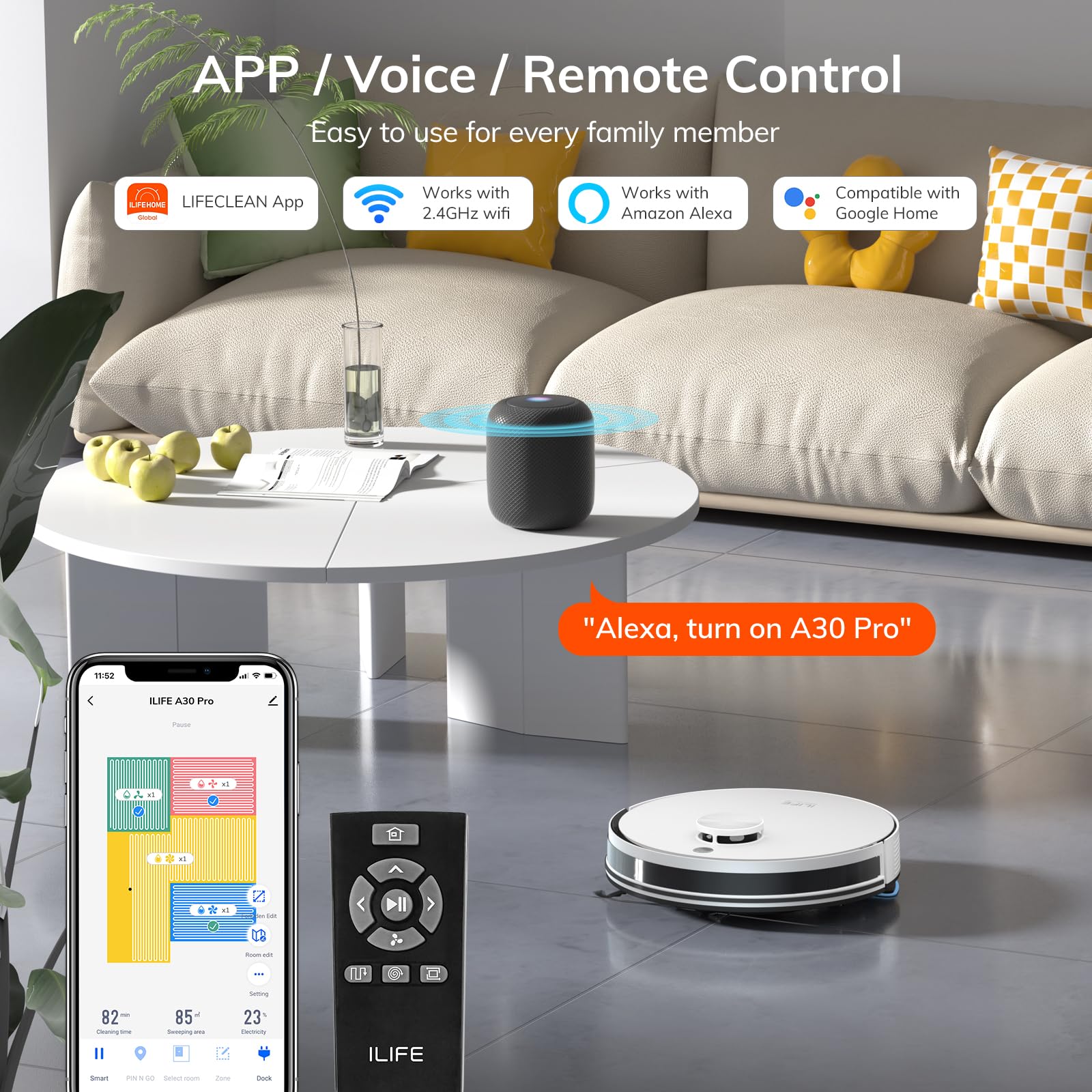 Robot Vacuum and Mop A30 Pro LiDAR Navigation 5000Pa