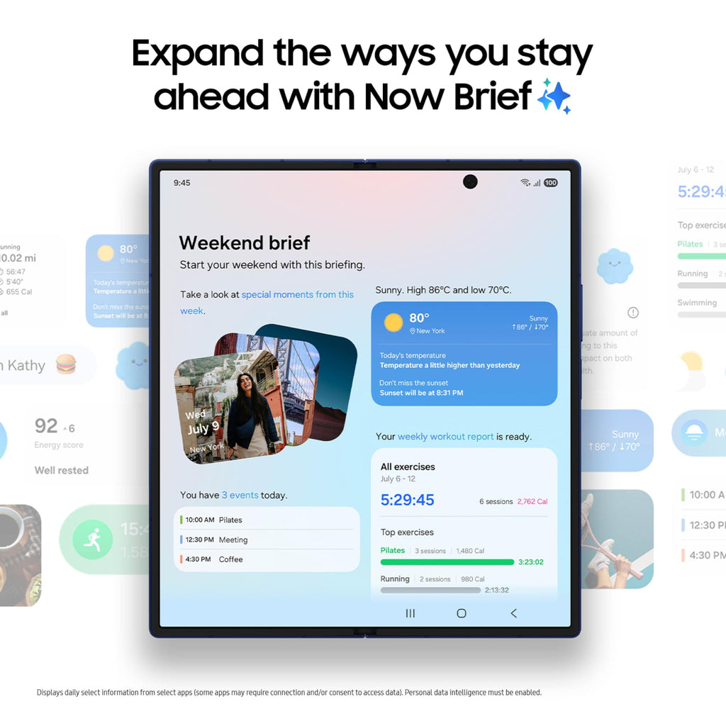Samsung Galaxy Z Fold7 Cell Phone, 256GB AI Smartphone, Unlocked Android, AI Photo Edits, Large Screen, Long Battery Life, 2025, US 1 Yr Manufacturer Warranty, Blue Shadow