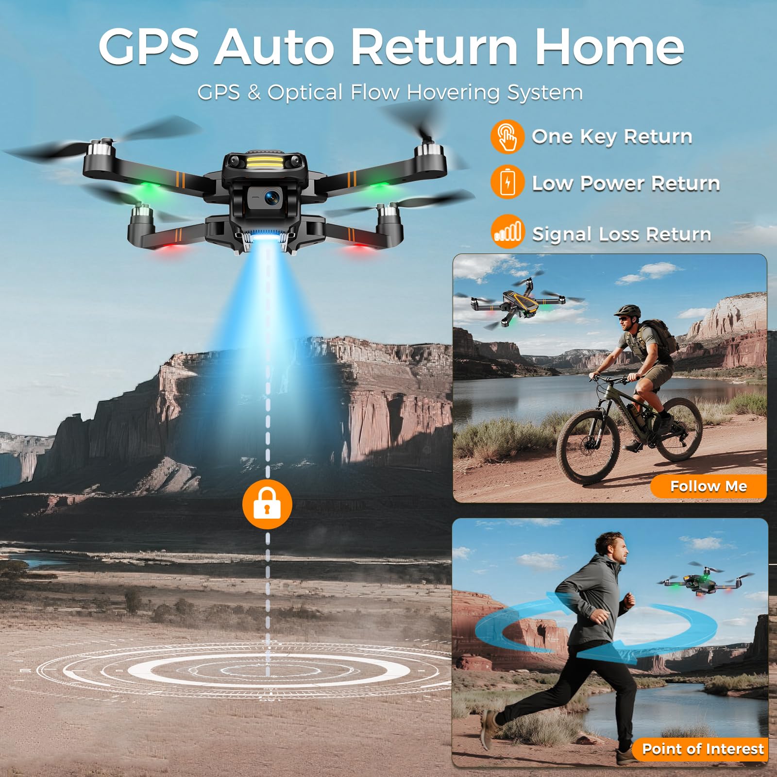 GPS-Drohne mit 4K-Kamera HD-Bildschirm-Controller Acerasoft