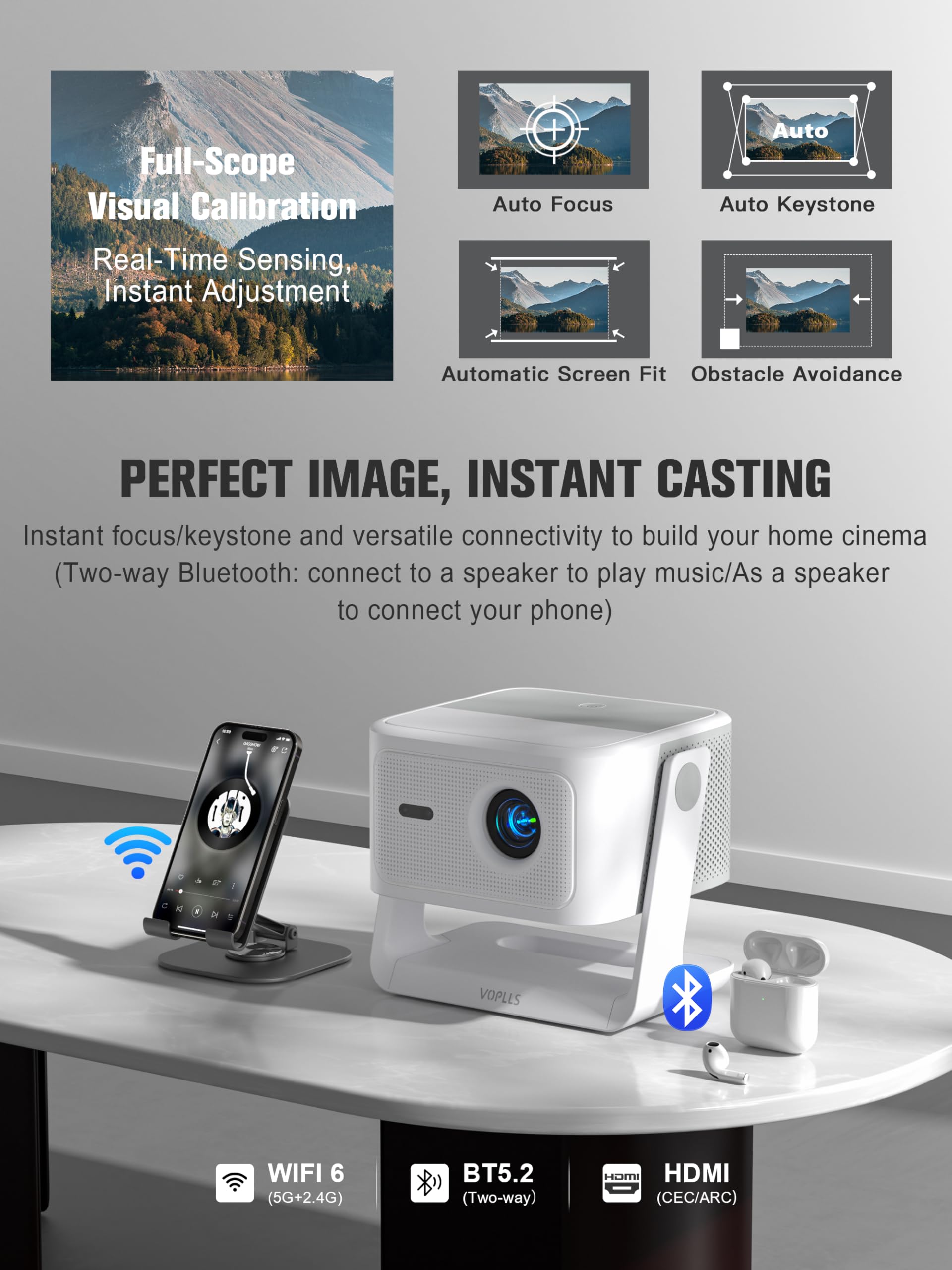 4K Smart Projector Google TV Auto Focus VOPLLS G3