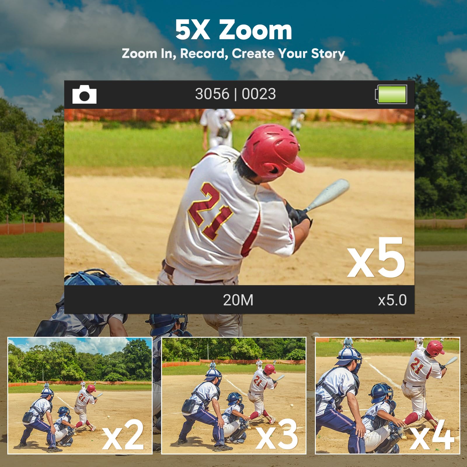 4K 30fps Action Camera 20MP Photo EIS WiFi Waterproof