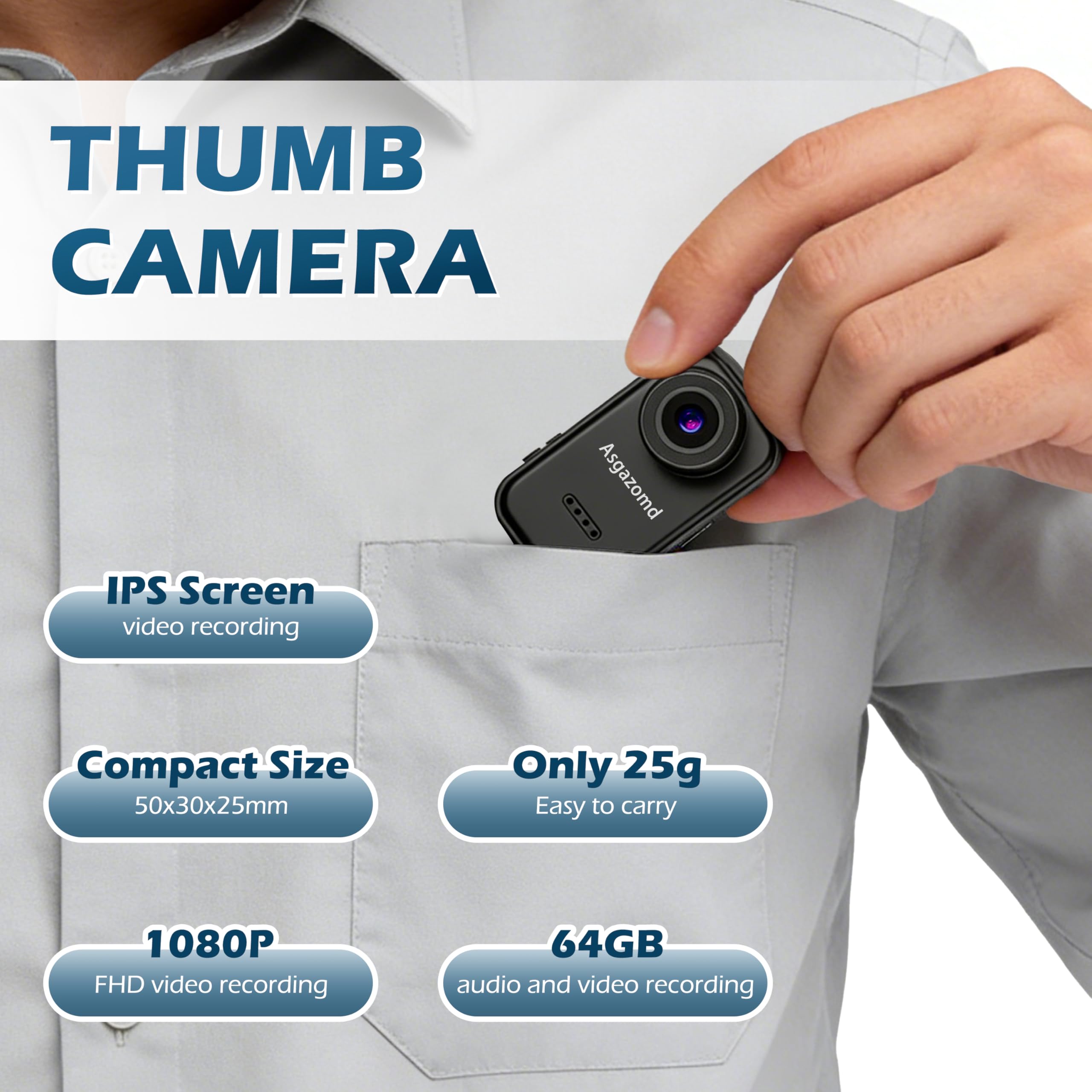 Mini Videocamera Azione Pollicino 1080P Registrazione POV Modello F2