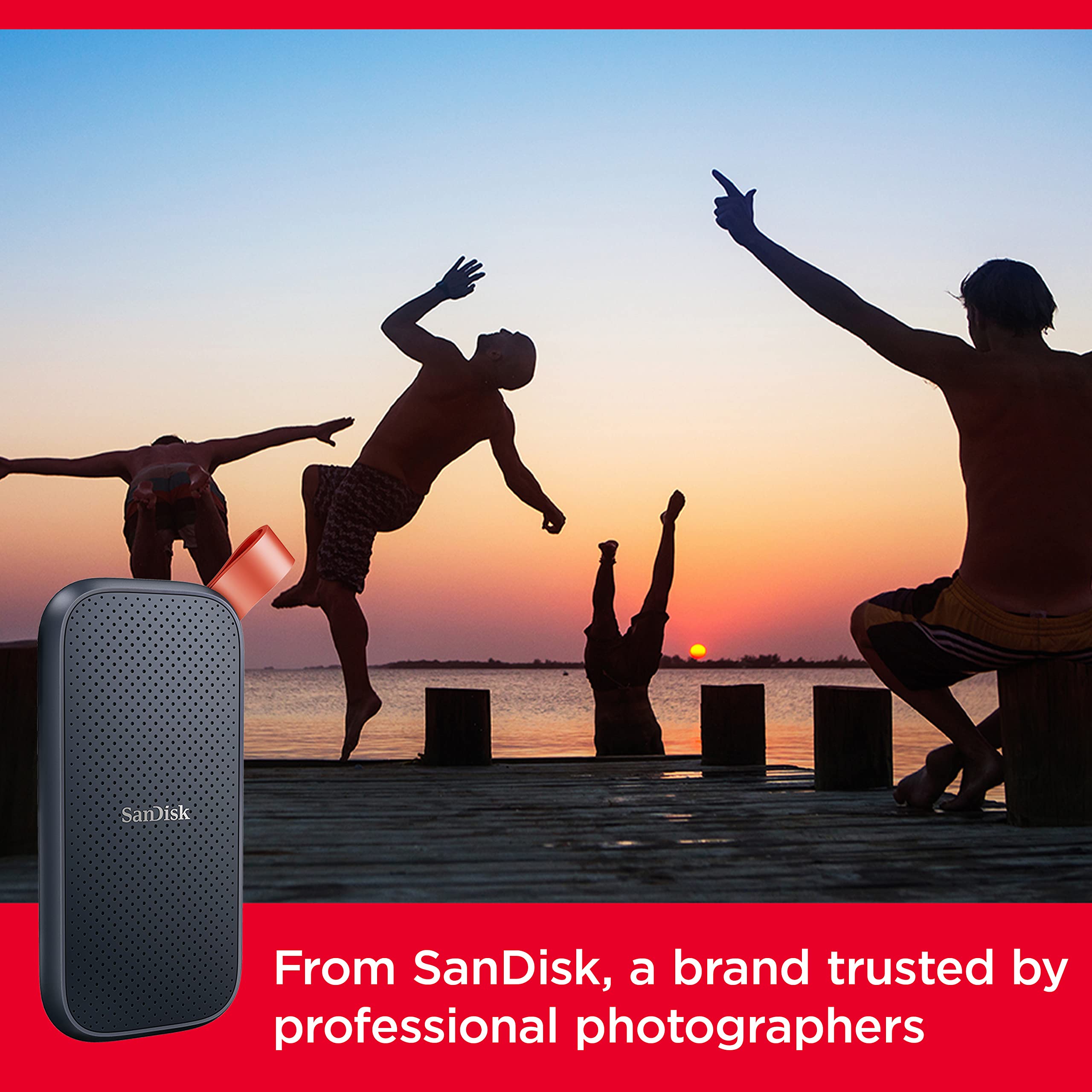 SANDISK 1TB Portable SSD - Up to 800MB/s, USB-C, USB 3.2 Gen 2, Updated Firmware - External Solid State Drive - SDSSDE30-1T00-G26