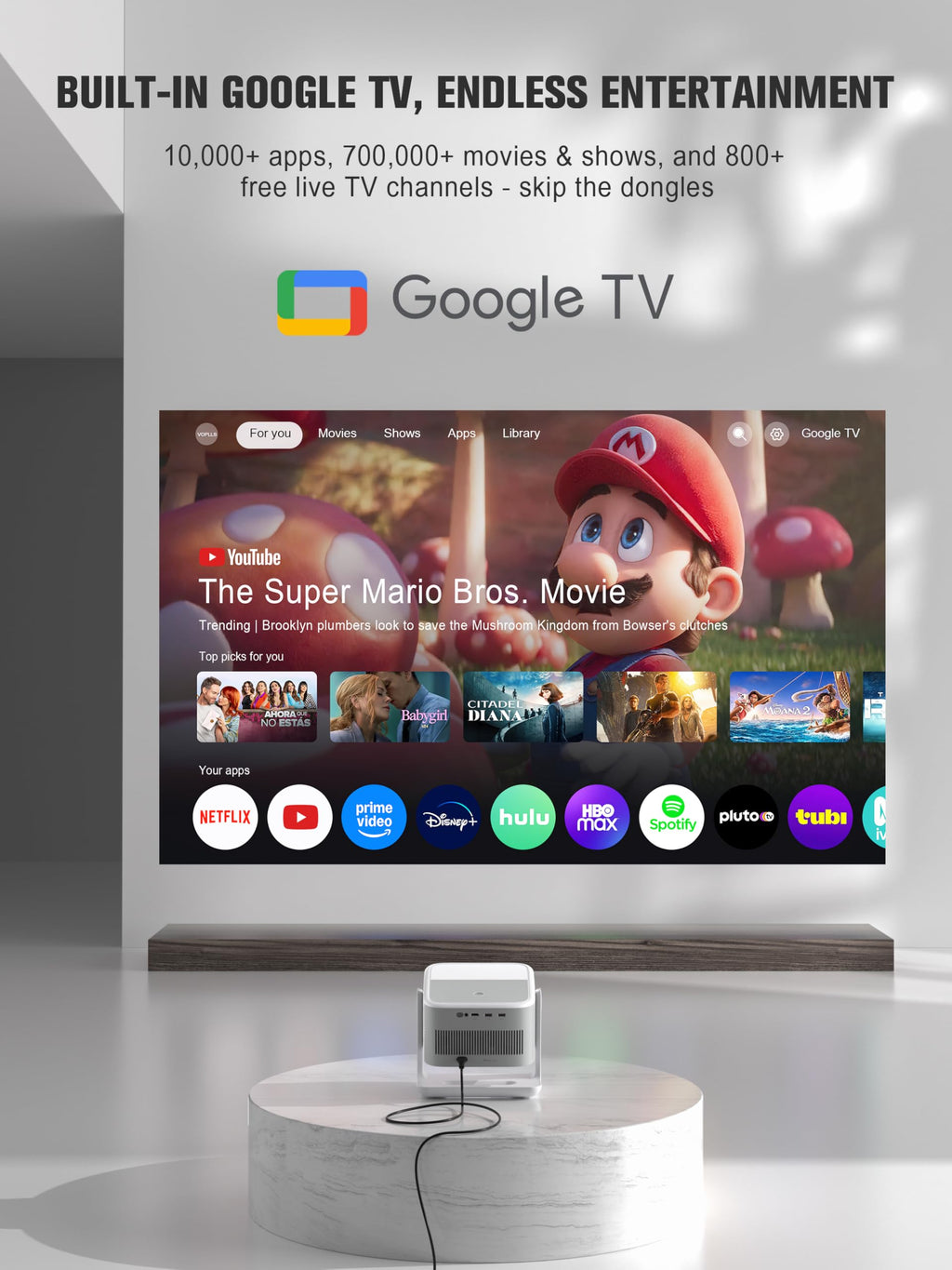 4K Smart Projector Google TV Auto Focus VOPLLS G3
