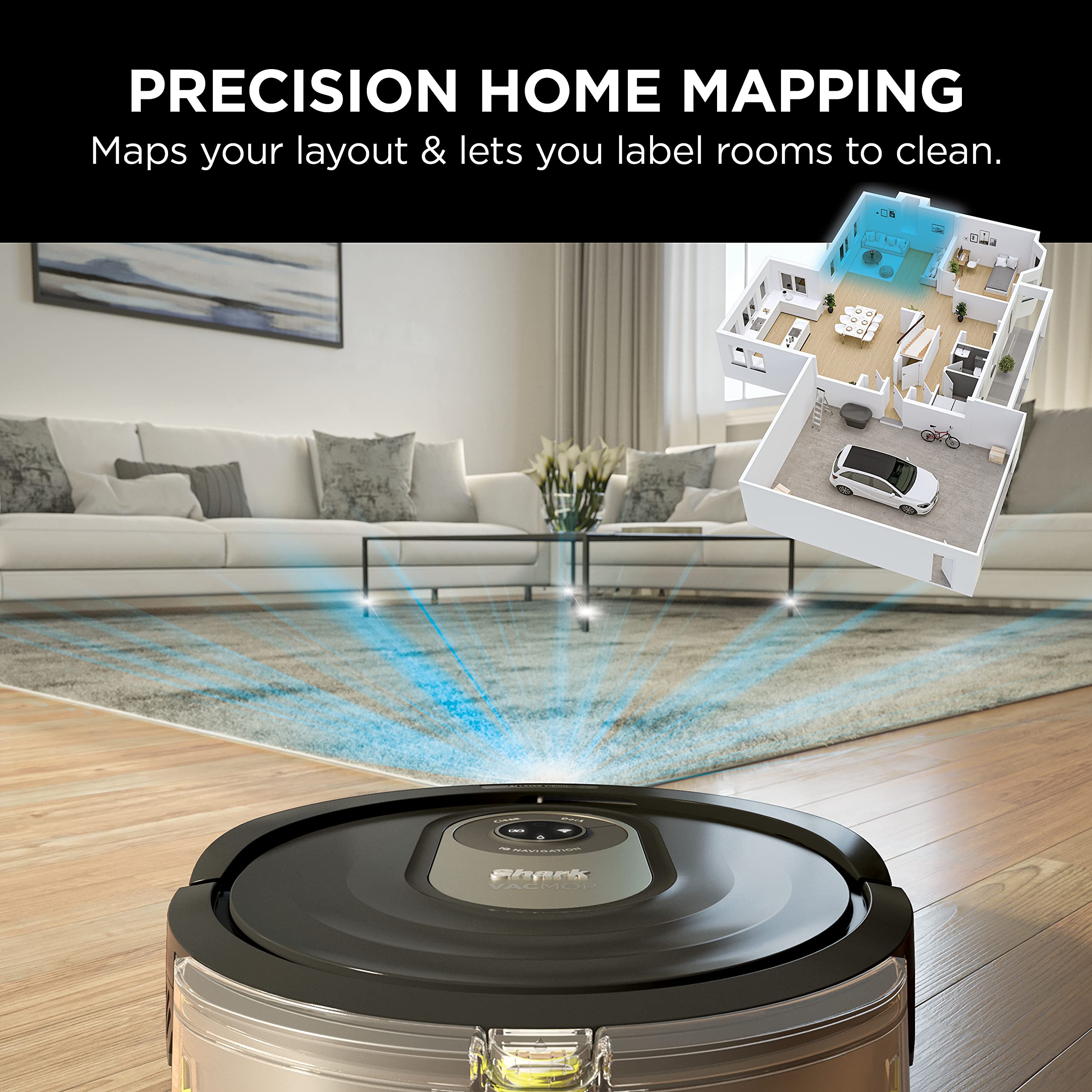 Robot Aspirapolvere e Lavapavimenti AI con Navigazione LiDAR AV2001WD