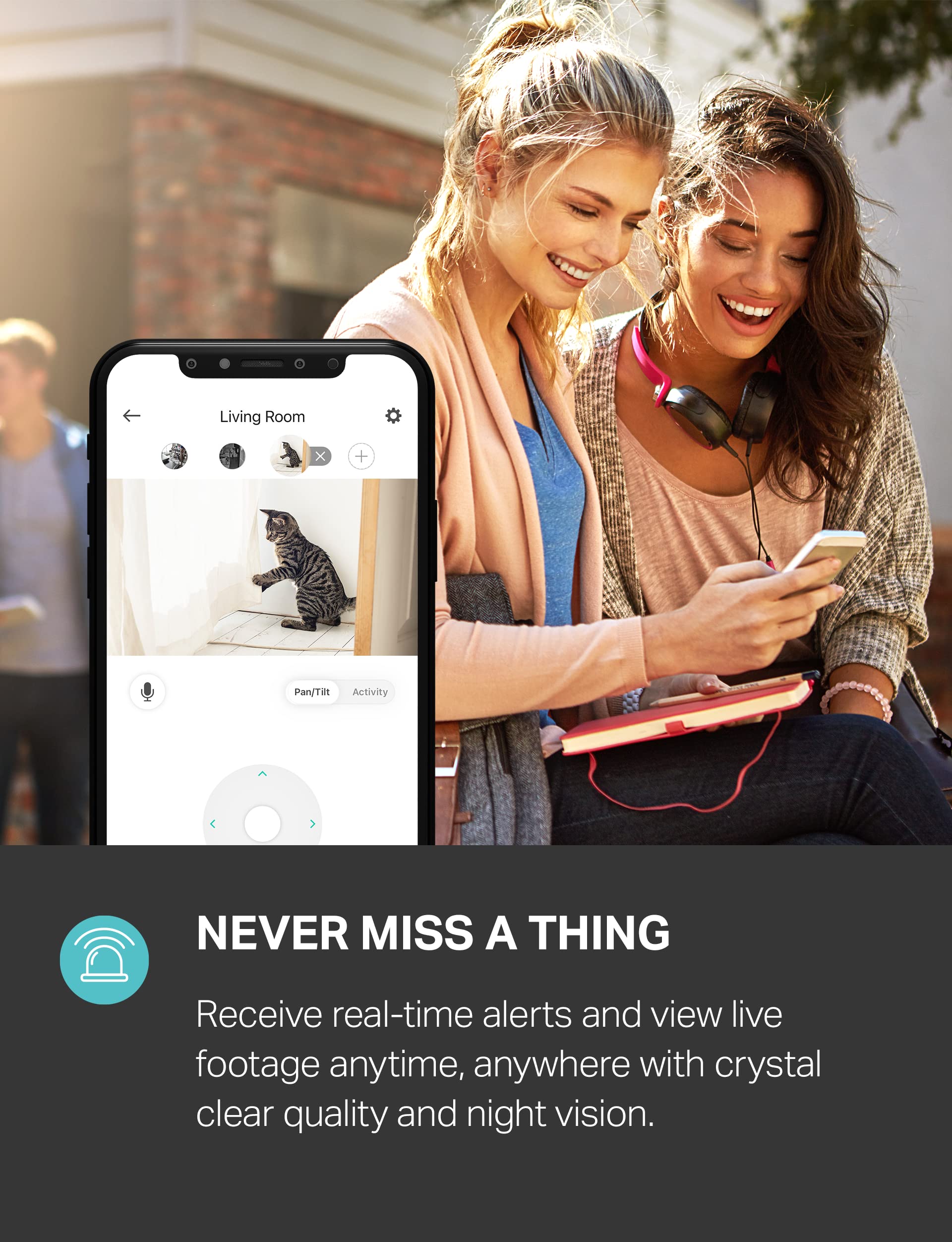 Kasa 1080p Indoor Pan/Tilt Wired Security Camera - Works as a Baby & Pet Monitor, Motion Detection & Tracking, 2-Way Audio, Night Vision, Subscription-Free Local Storage or Optional Cloud, EC71