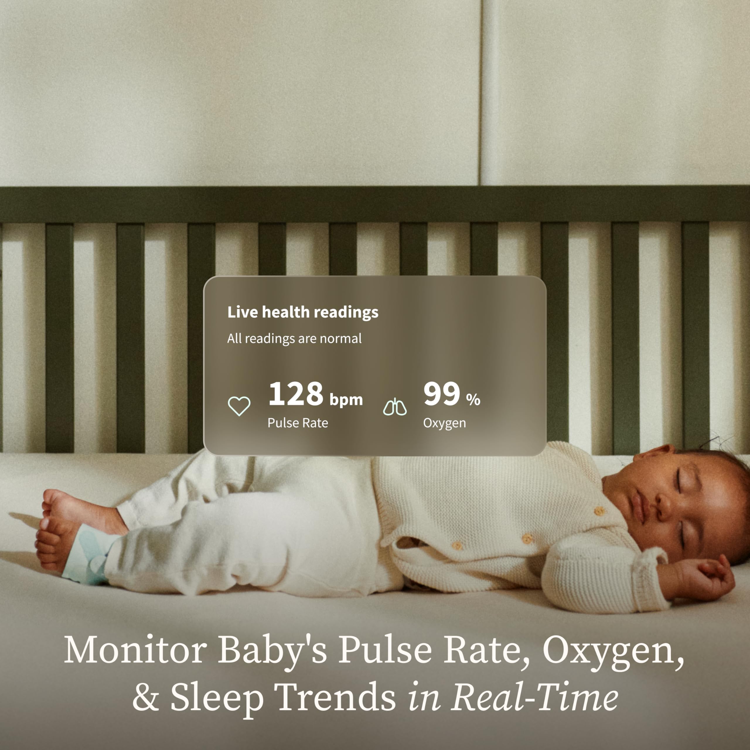 Owlet Dream Sock® - FDA-Cleared Smart Baby Monitor - Track Live Pulse (Heart) Rate, Oxygen in Infants - Receive Notifications - Mint