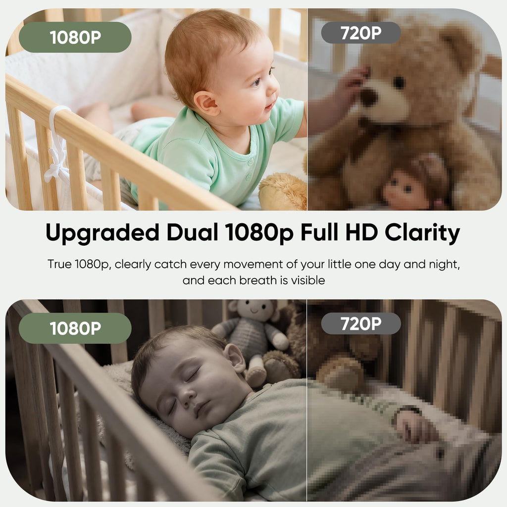 7" WiFi Olmayan Körpə Monitoru 1080P HD Ekranla