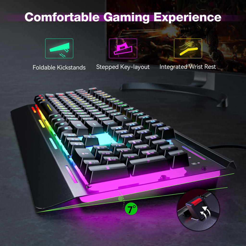 Teclado Gamer con Cable 15-Zona RGB Resistencia IP32 25