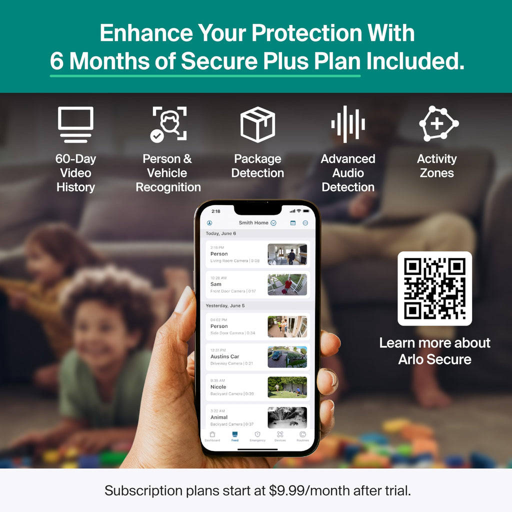 6 Aylıq Secure Plus Planı ilə 2K Təhlükəsizlik Kamerası