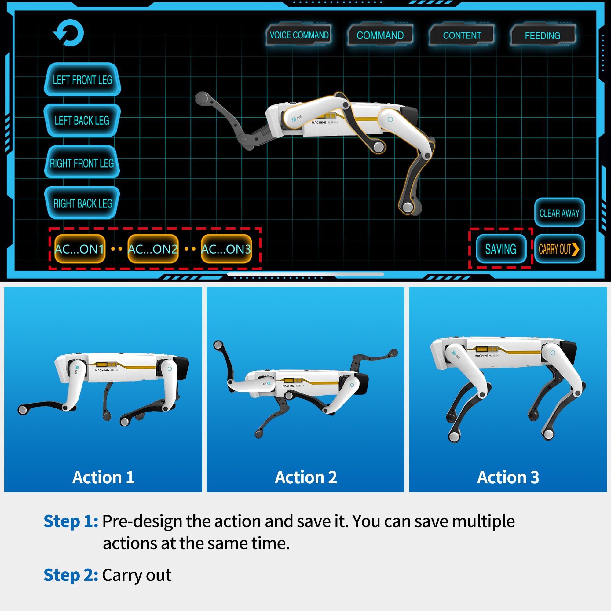 Interactive STEM Robot Dog with Voice Control, 30+ Actions