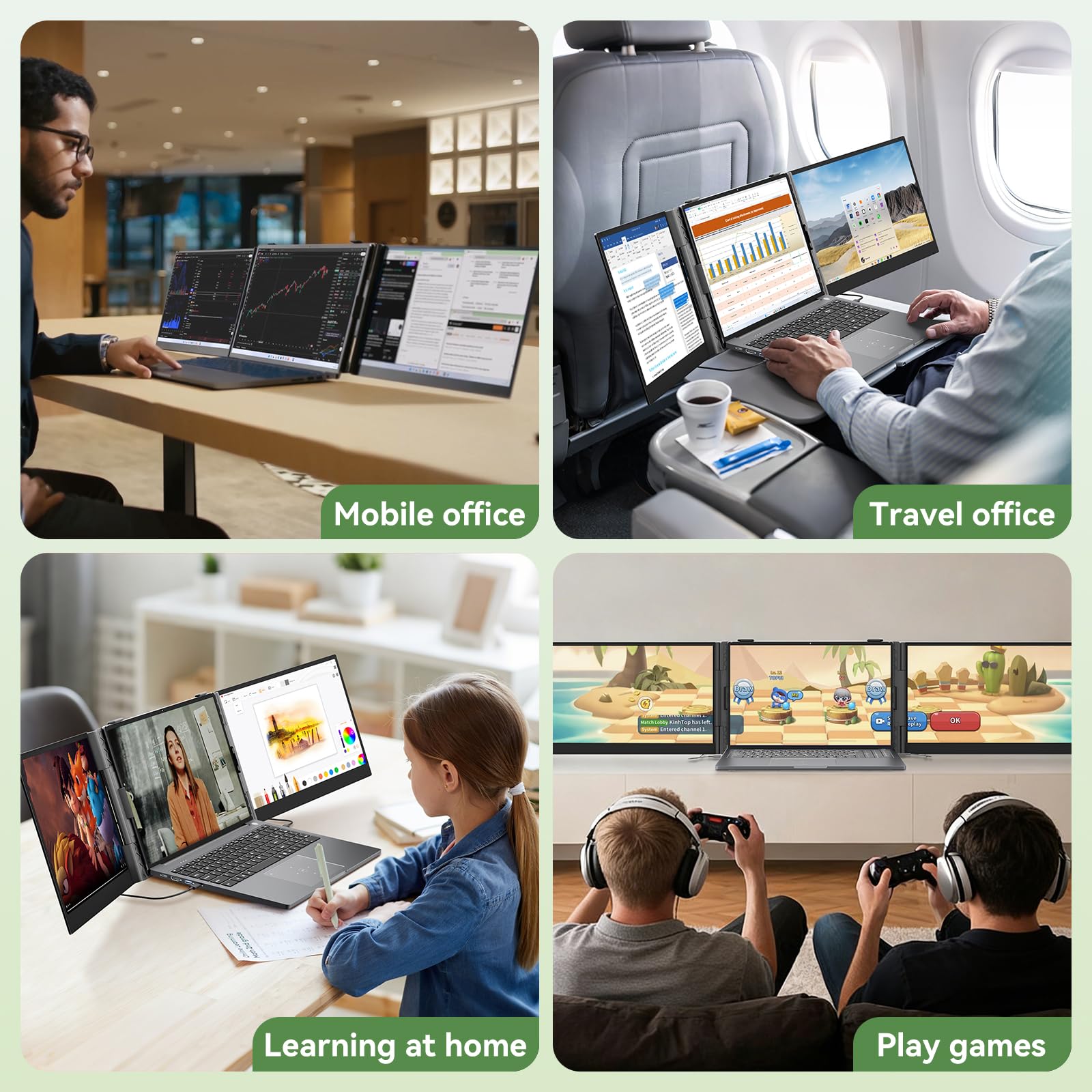 15.6" Triple Laptop Screen Extender DCM8