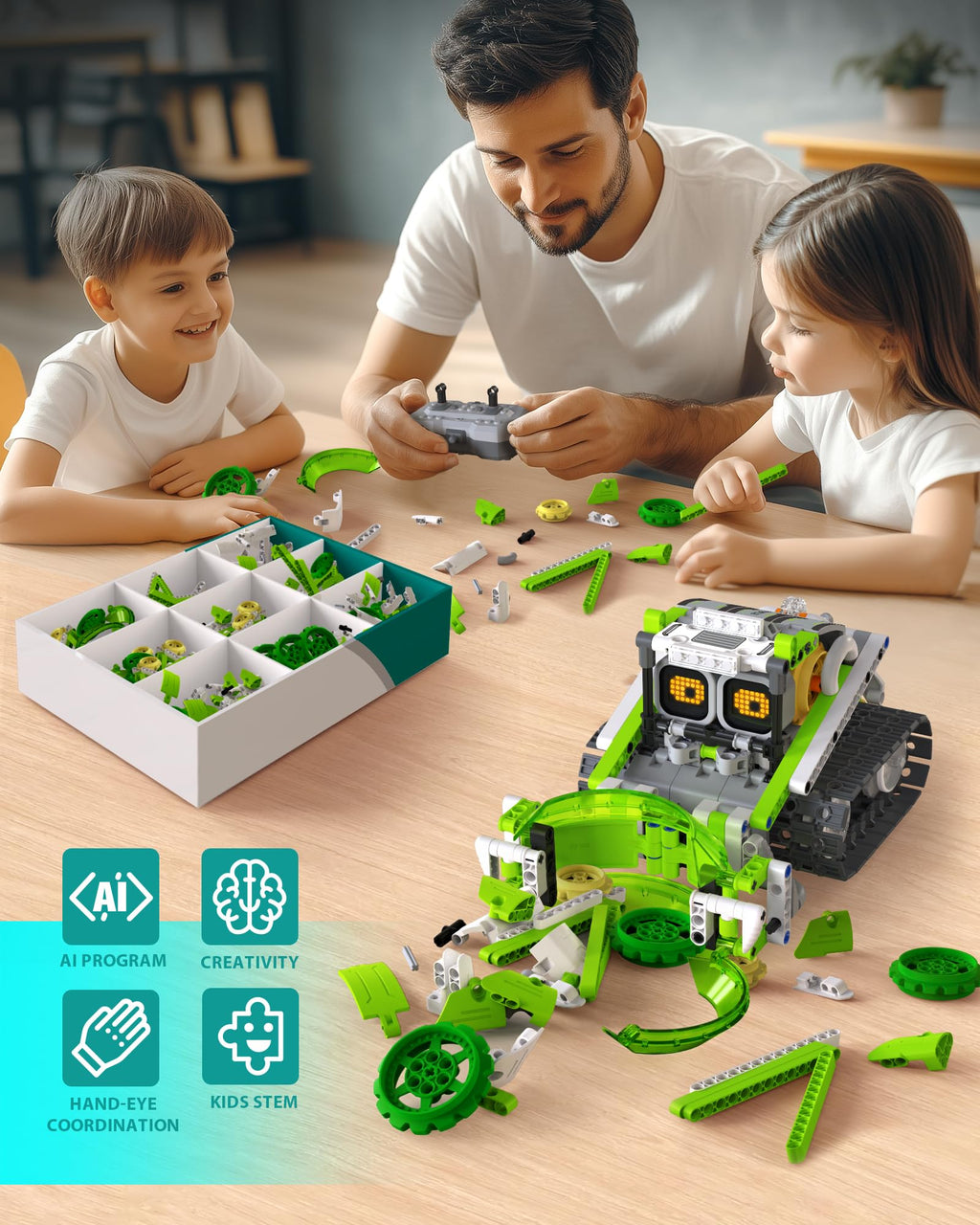Opmind 5-i-1 STEM AI-robotbyggsats