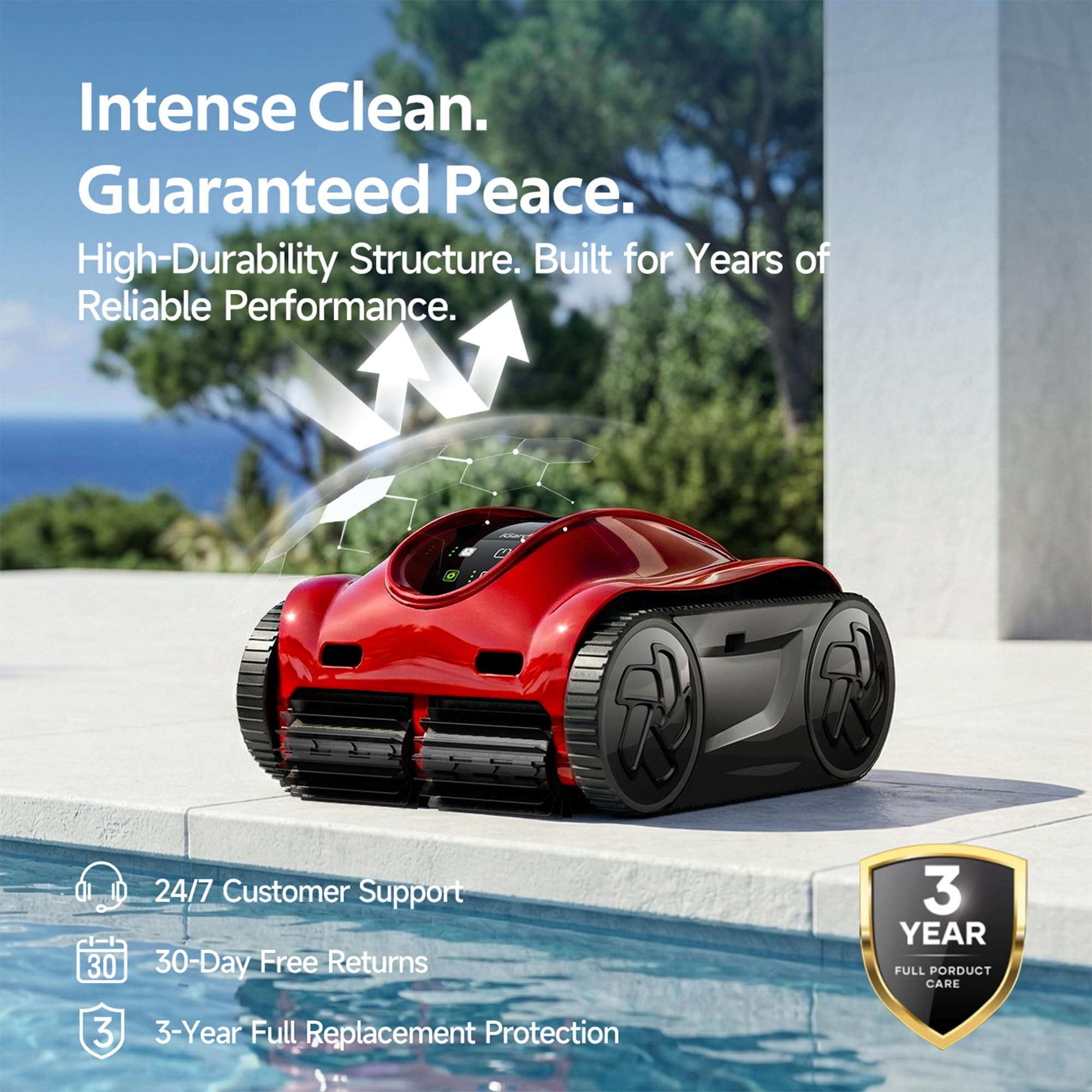 (2026 Upgrade) iGarden Pool Cleaner K Pro, 10H Runtime, Cordless Robotic Pool Vacuum for Inground Pools, 200% Turbo Suction, Smart Navigation, Touchscreen & APP, 4L Large Basket, Auto-Parking