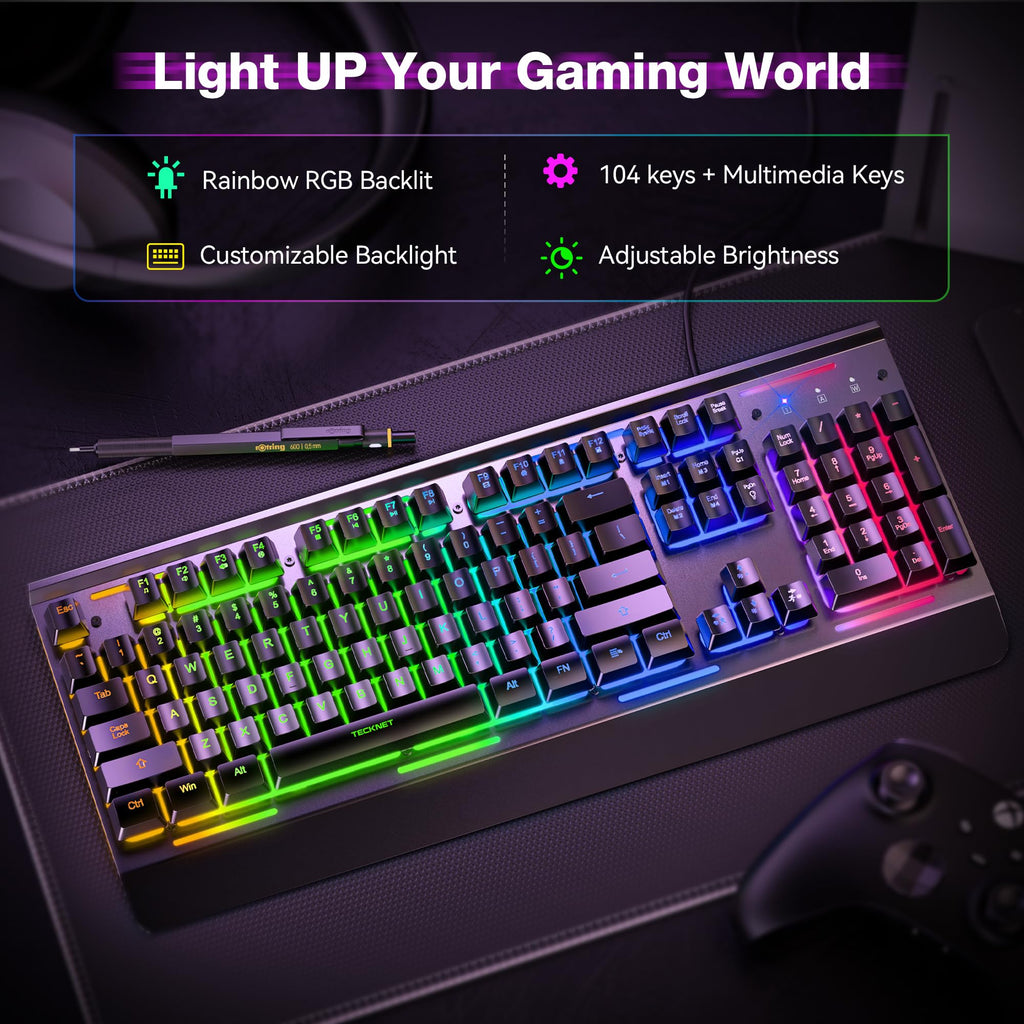 Teclado Gamer con Cable 15-Zona RGB Resistencia IP32 25