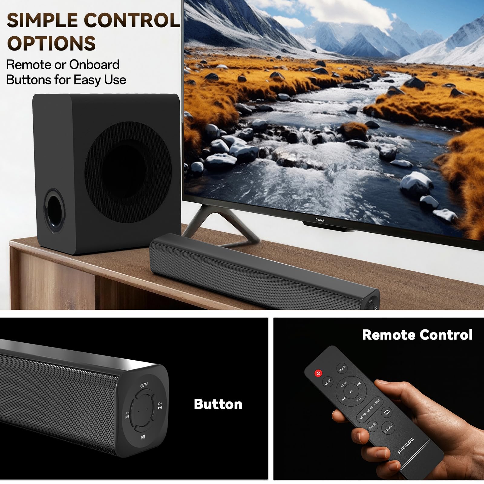 Barra de sonido MA90 3.1.2 Dolby Atmos con subwoofer