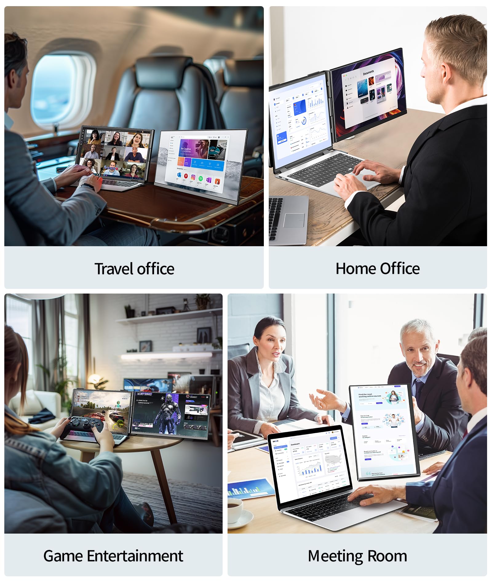 Cevaton Laptop Screen Extender - 15.6" FHD 1080P Portable Monitor for Laptop, Detachable & Plug and Play Dual Monitor Extender for 13"-17.3" Laptops, Compatible with Wins/Mac/Android/Chrome