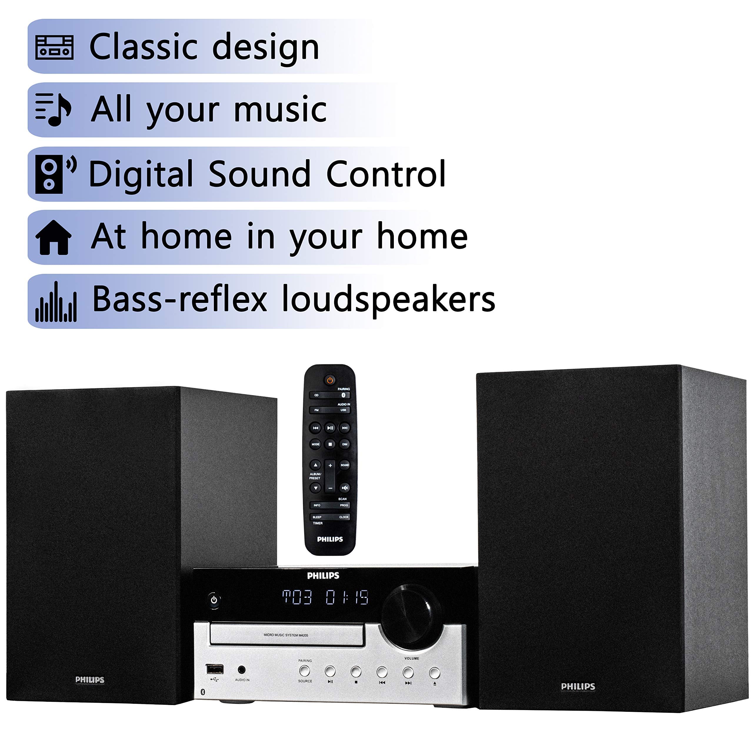 Sistema de Estéreo para el Hogar con Bluetooth, Reproductor