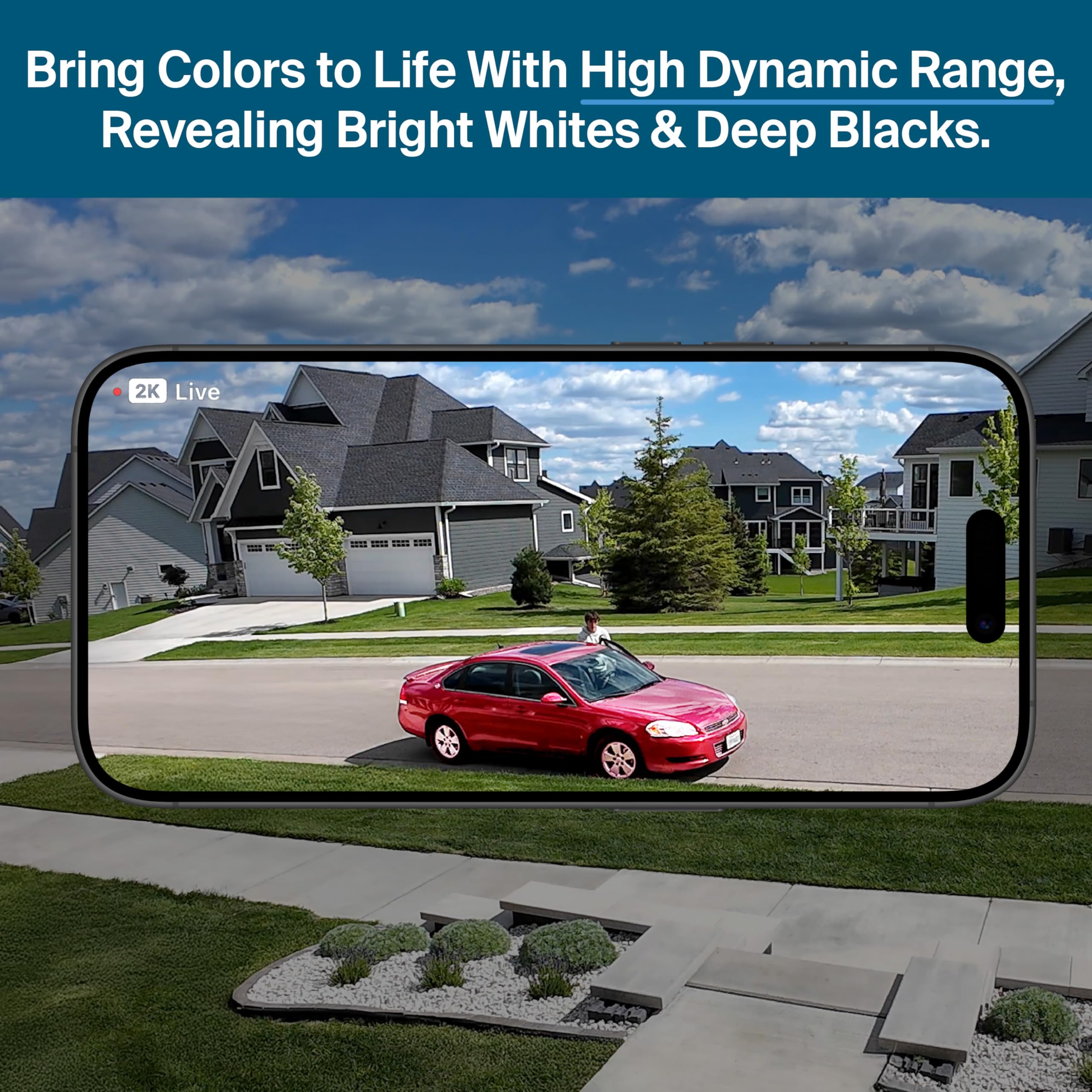 Telecamera di Sicurezza Esterna Wireless 2K HDR con Rilevamento